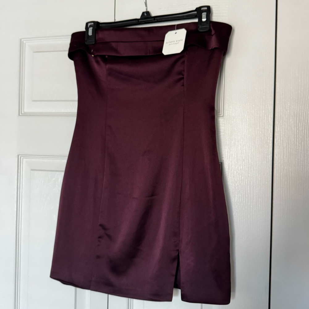 Altar’d state strapless silk dress
